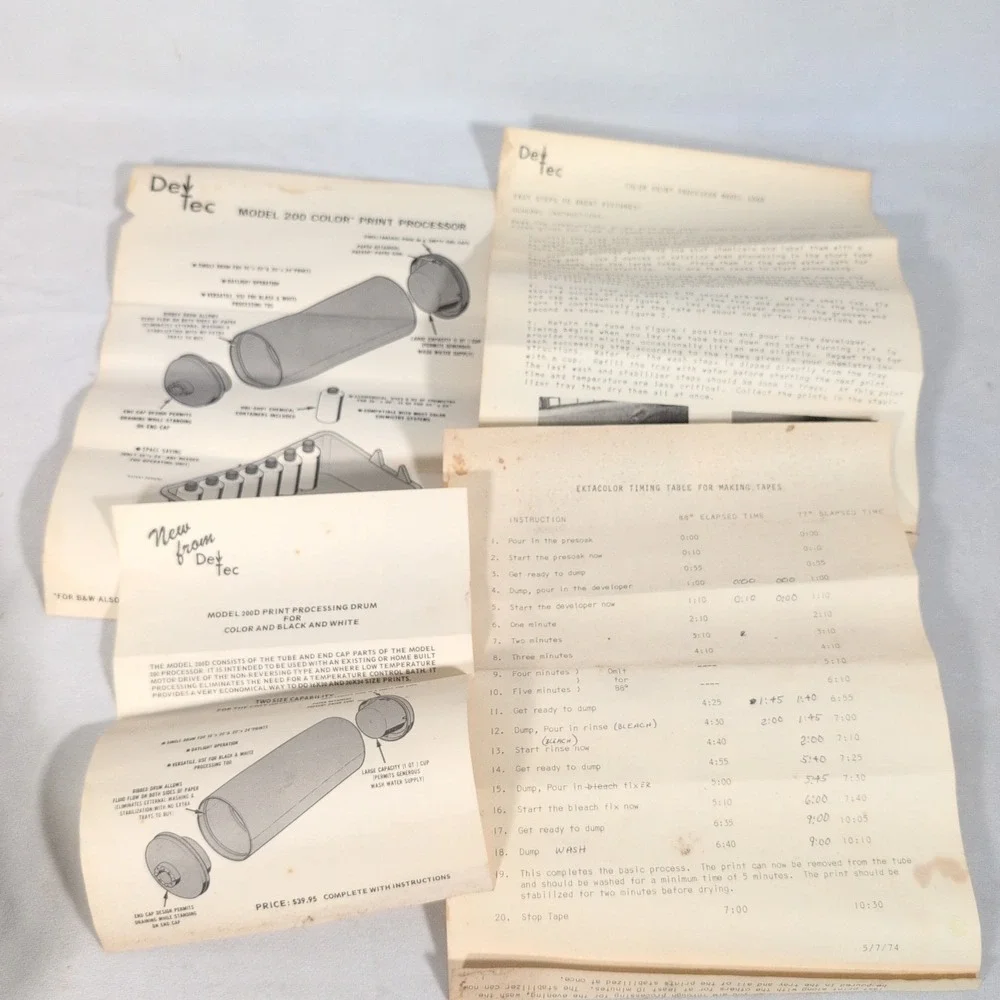 Vtg Dev Tec Model 200d Photo Film Large Print Analog Processor Dark Room Tool
